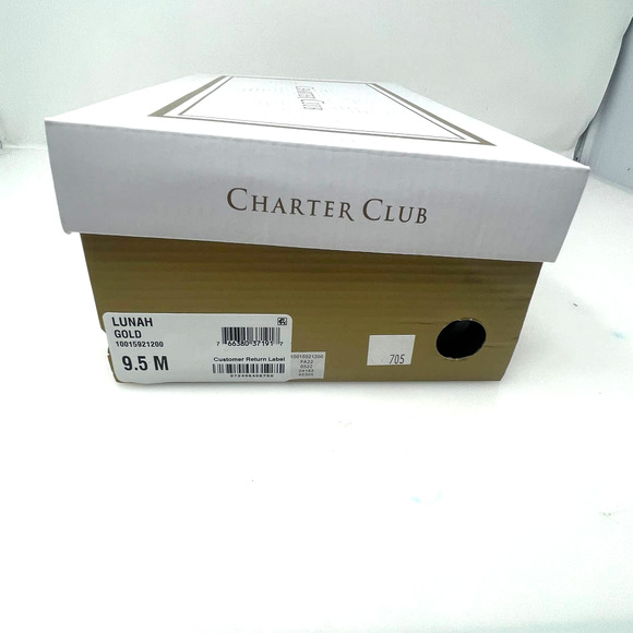 Charter Club Lunah Sparkly Asymmetrical Strap Dress Sandals in Gold 9.5 M New - Picture 9 of 9